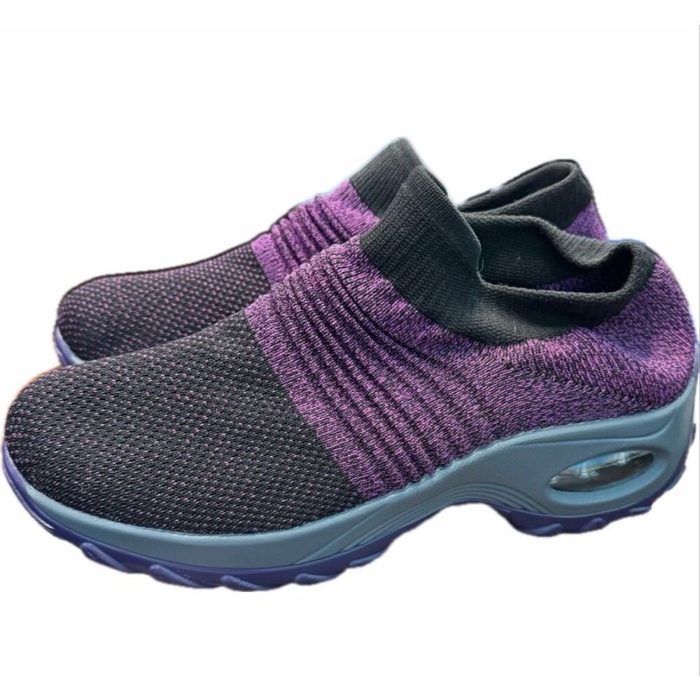 Purple Knit Breathable Slip on Sneakers Women’s Size 9